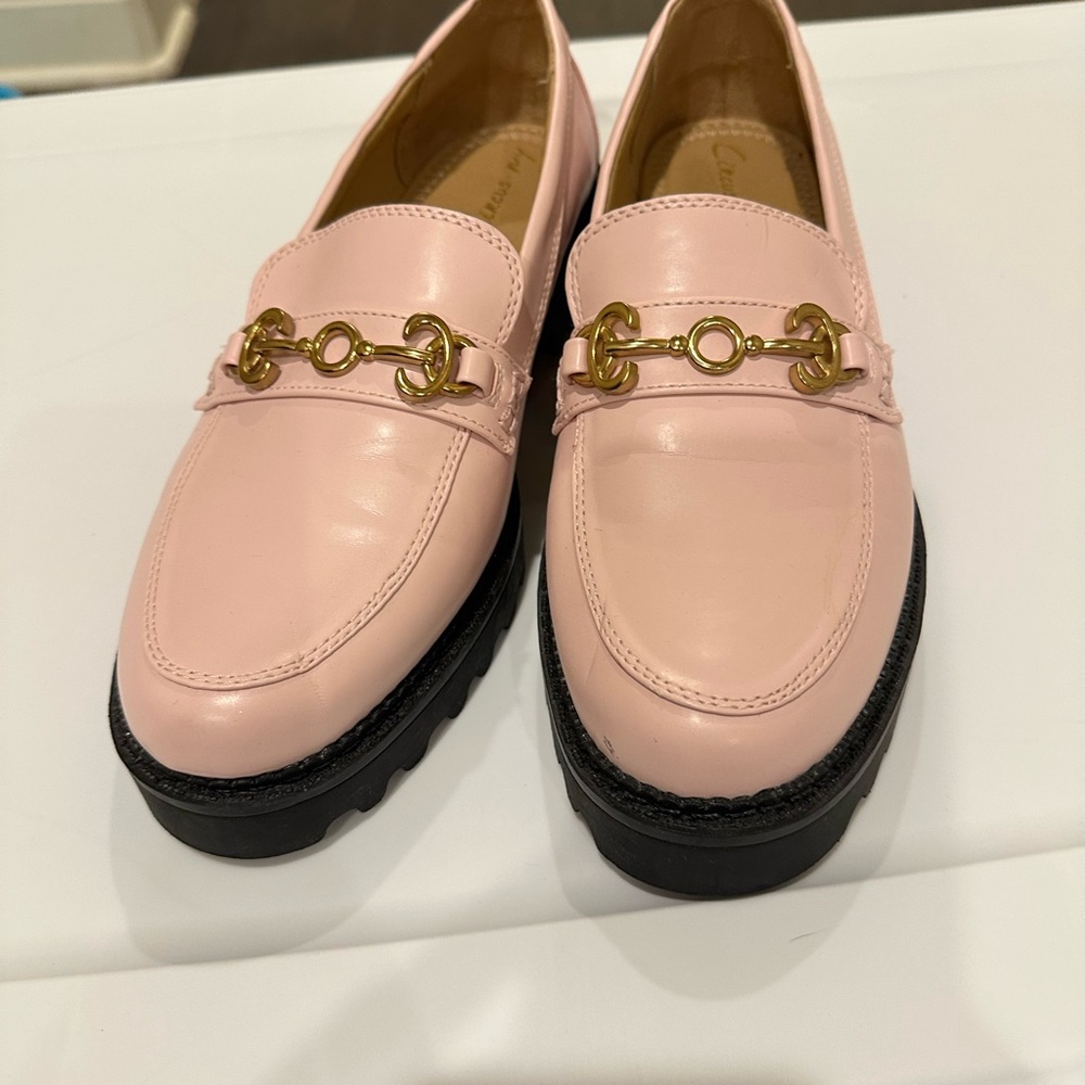 Circus by Sam Edelman Pink Leather Horsebit Loafers